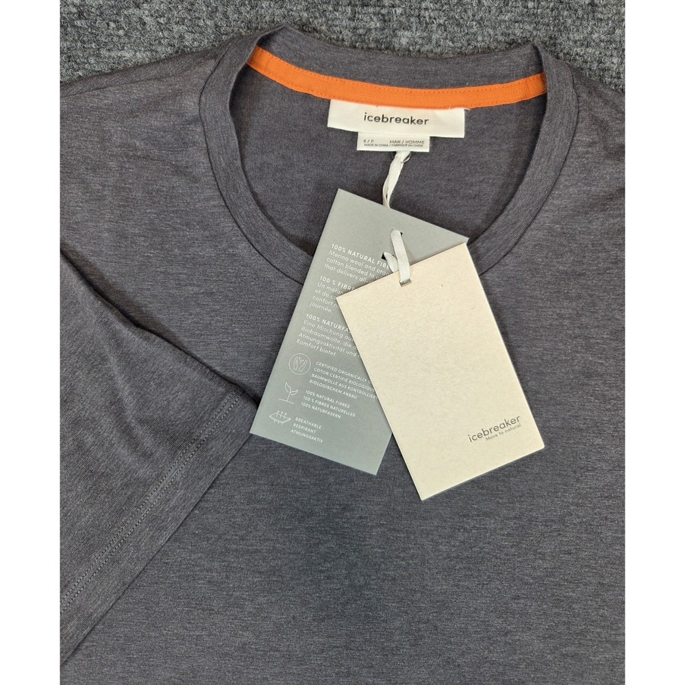 NEW Icebreaker Central Classic Merino Wool Tee Shirt Mens Small Gray